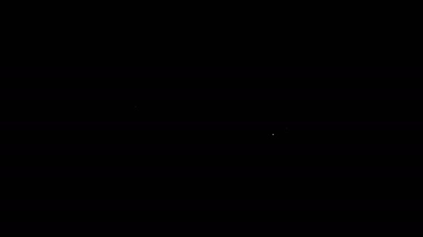 黒の背景に隔離されたホワイトラインダイビングマスクアイコン。極端なスポーツだ。潜水水中機器。4Kビデオモーショングラフィックアニメーション - 映像、動画