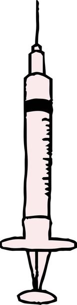 Ceci est une illustration de seringue colorée dessinée à la main  - Vecteur, image