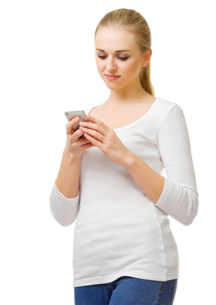Young girl with mobile phone - Photo, image