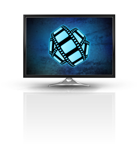 чарівна стрічка на синьому новому сучасному екрані ізольована на білому
  - Фото, зображення
