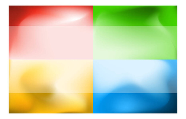 Rood, geel, groen en blauw verloop materiaal met witte band - Vector, afbeelding
