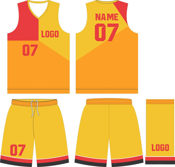 Basketball uniform jerseys front and back view Vector Image