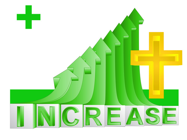 positive business faith on green rising arrow graph vector - Vector, Image