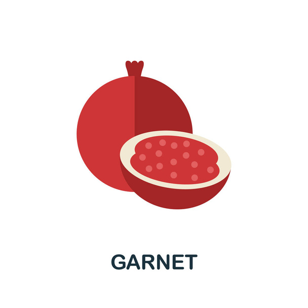 Garnet ikon. Egyszerű illusztráció a gyümölcsgyűjteményből. Monokróm Garnet ikon web design, sablonok és infografikák. - Vektor, kép