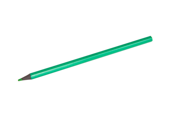 Zöld színű ceruza a művészet elszigetelt a fehér - Fotó, kép