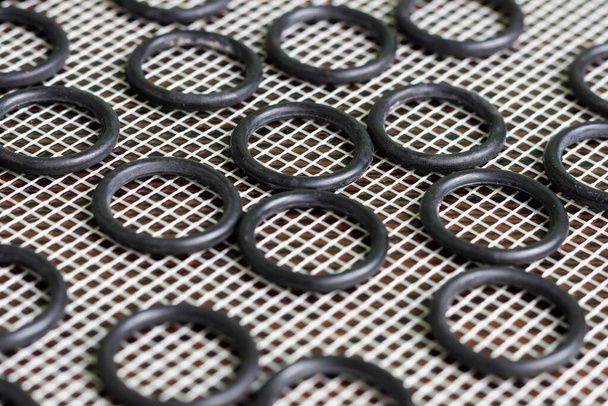 A set of rubber O-rings used for sealing in hydraulic and pneumatic mechanisms. - Photo, Image