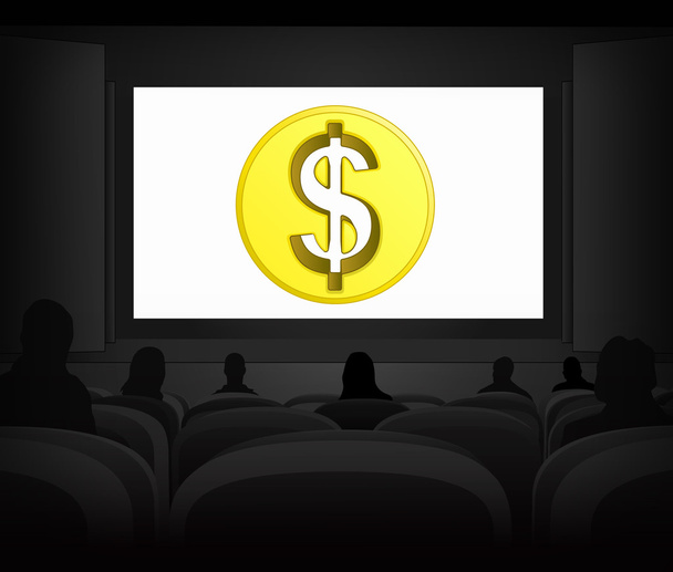 anúncio de negócios americano como vetor de projeção de cinema
  - Vetor, Imagem