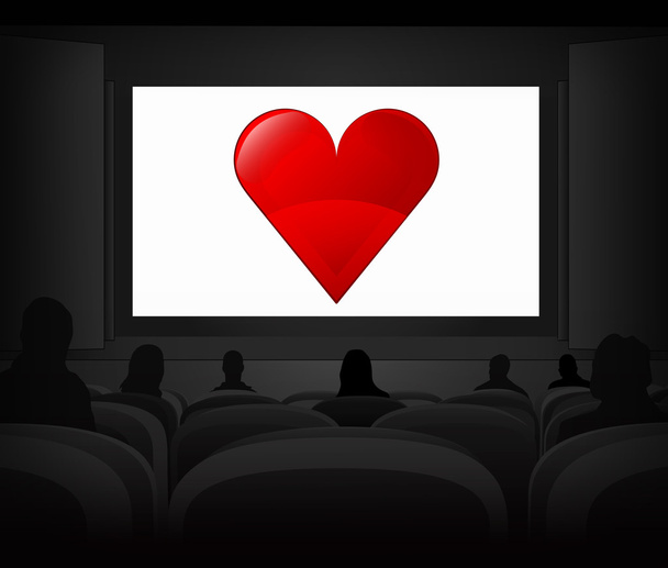 Romantische Werbung als Kinoprojektionsvektor  - Vektor, Bild