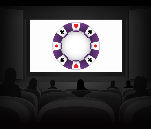 poker chip advertisement as cinema projection vector  - Vector, Image