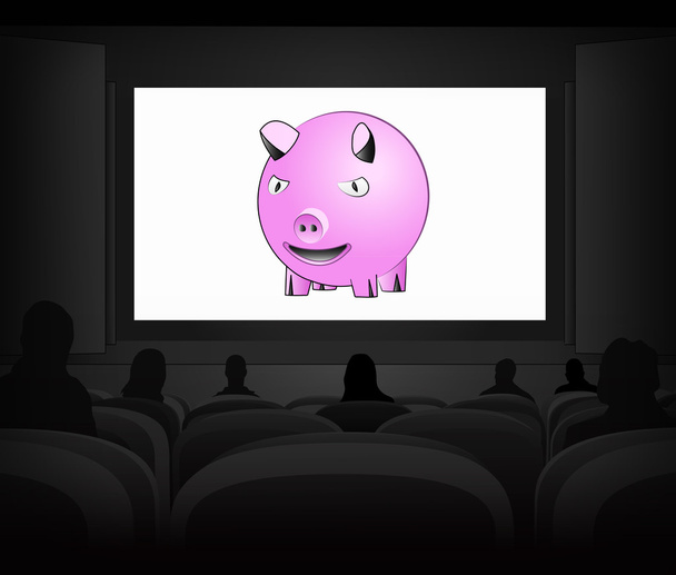 propaganda de porco feliz como vetor de projeção de cinema
  - Vetor, Imagem