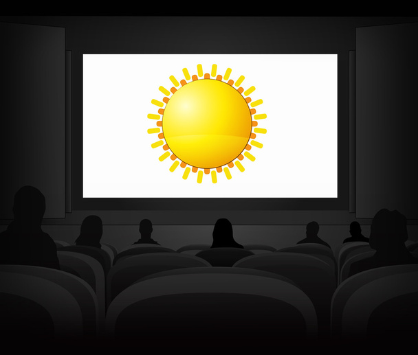summer sun advertisement as cinema projection vector  - Vector, Image