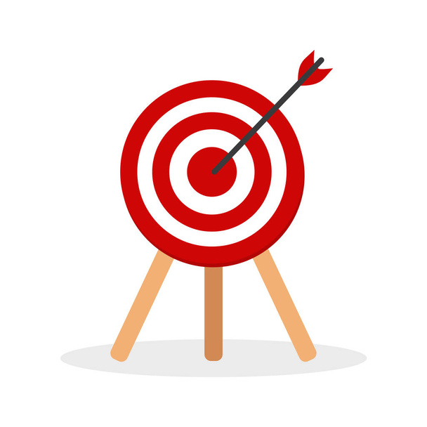 La freccia preme il pulsante target., Concentrandosi su obiettivi, successo, investimenti di successo, strategia di business di successo, strategie di investimento mirate, illustrazioni icona e vettore - Vettoriali, immagini