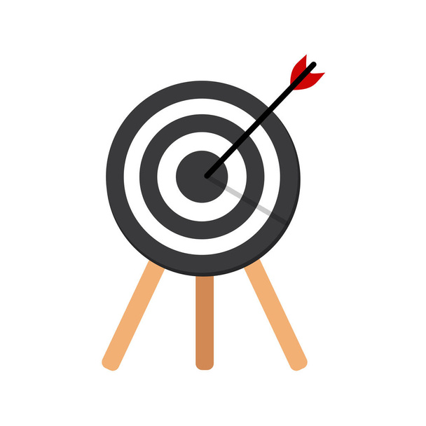 La flecha presiona el botón de destino., Centrándose en objetivos, éxito, inversión exitosa, estrategia de negocio exitosa, estrategias de inversión específicas, ilustraciones de iconos y vectores - Vector, imagen