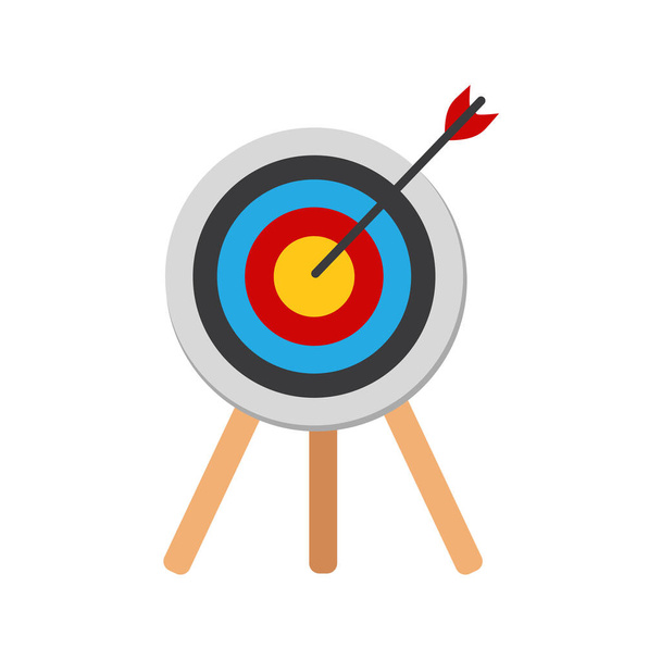 La flecha presiona el botón de destino., Centrándose en objetivos, éxito, inversión exitosa, estrategia de negocio exitosa, estrategias de inversión específicas, ilustraciones de iconos y vectores - Vector, Imagen