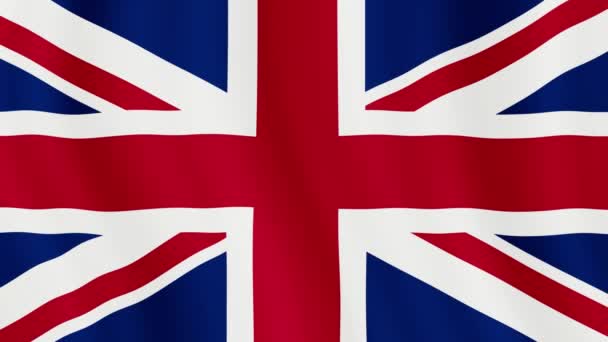 Detailní záběr vlajky Spojeného království. Vlajka Spojeného království vlaje ve větru realisticky. Rozlišení 4k - Záběry, video