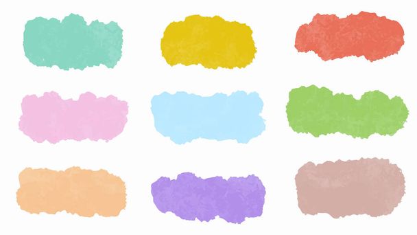 Set of pastel colorful watercolor brush isolate on white, vector. - Вектор, зображення