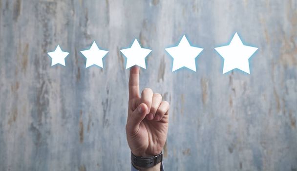 Star Rating. Evaluation and positive review  - Photo, Image