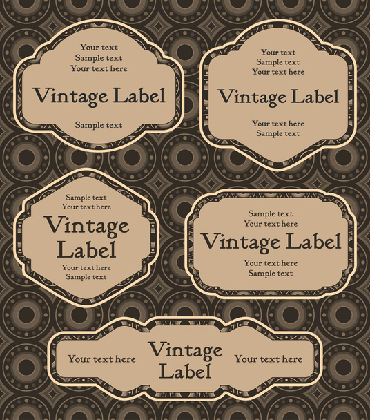 Set of vintage labels - Vektör, Görsel