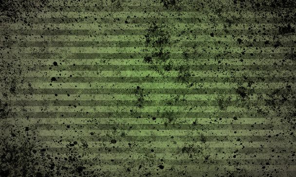 gestreepte grunge vuile armoedige gekleurd donkergroene achtergrond met verf vlekken, schuurtjes. eenvoudige primitieve grunge gestreepte achtergrond, met horizontale strepen - Foto, afbeelding