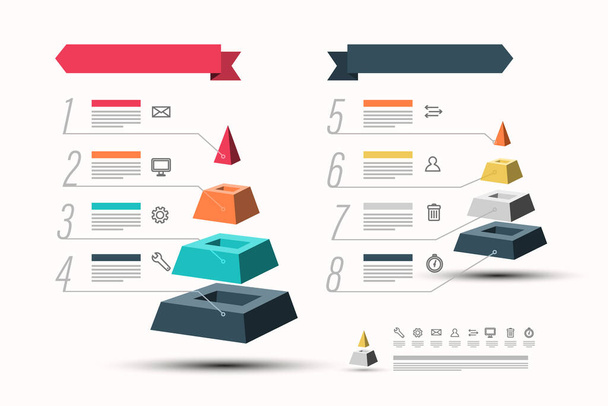 Pyramidi Infographic Design - vektori Infografiikka Concept - Vektori, kuva