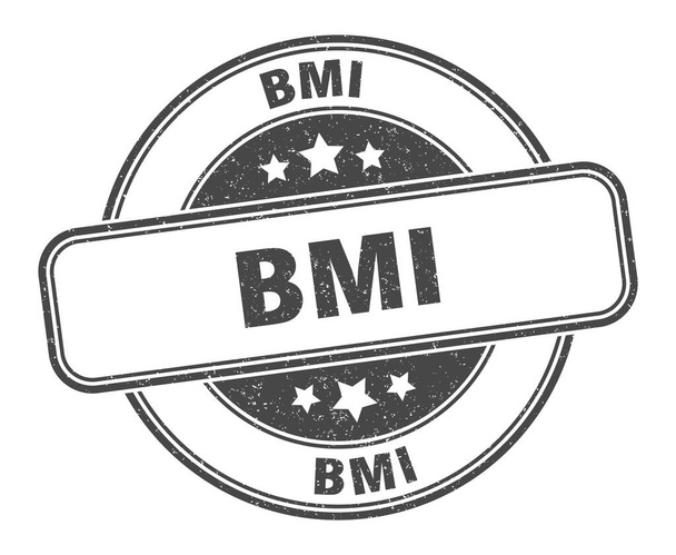 bmi stamp. bmi sign. round grunge label - Вектор,изображение