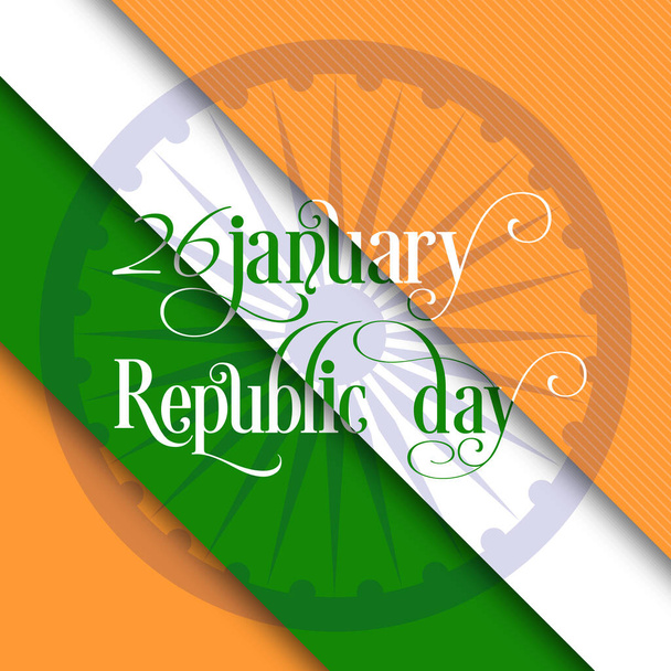 Иллюстрация Дня Республики Индия, 26 января.  - Вектор,изображение