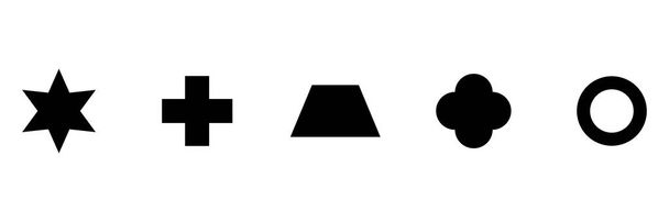 Набір значків геометричних фігур. Колекція чорного силуету основна форма ізольована на білому
 - Вектор, зображення