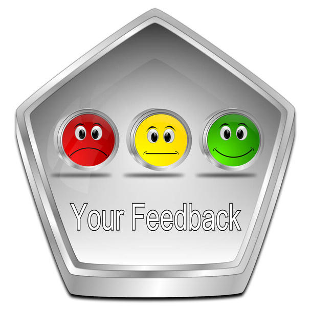 silver Your Feedback Button - 3D illustration - Photo, Image