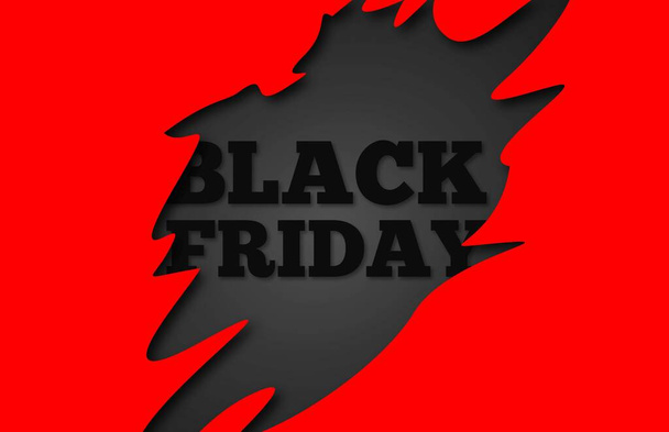 Black friday sale banner. Black, gray and red 3d illustration - Photo, Image