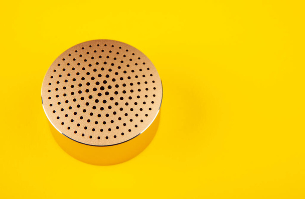 image of sound speaker yellow background  - 写真・画像