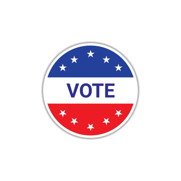 アメリカ合衆国大統領選挙ボタン。投票、選挙、民主主義。ウェブサイト、バナー、グリーティングカード、アプリ、ソーシャルメディアの投稿に便利です。. - ベクター画像