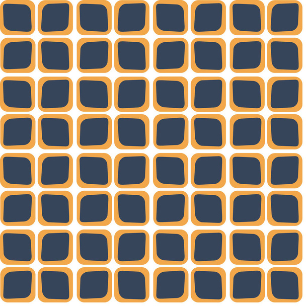 Retro bezešvé vektorové pozadí v modré a oranžové, 60. léta 70. styl vzor, vintage tapety, retro polovina století geometrický vektorový vzor - Vektor, obrázek
