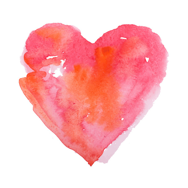 Watercolor heart, vector illustration - Vector, Image