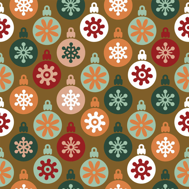 Векторные рождественские шары с бесшовным рисунком фона. - Вектор,изображение