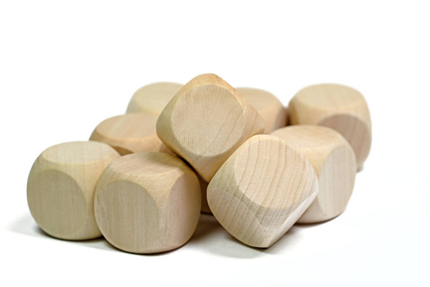Wooden cubes against a white background - Photo, Image