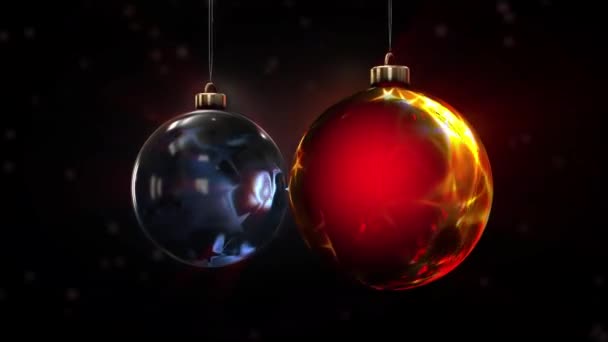 diseñador bolas de Navidad colgando y girando - Metraje, vídeo