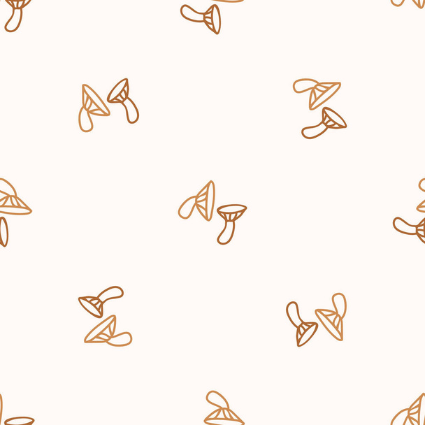 Nahtlose Hintergrund fliegen Agaric Pilz geschlechtsneutrale Muster. Skurrile minimale erdige 2-Ton-Farbe. Kinderstube Tapete oder Boho Cartoon Pilze Mode auf der ganzen drucken.  - Vektor, Bild