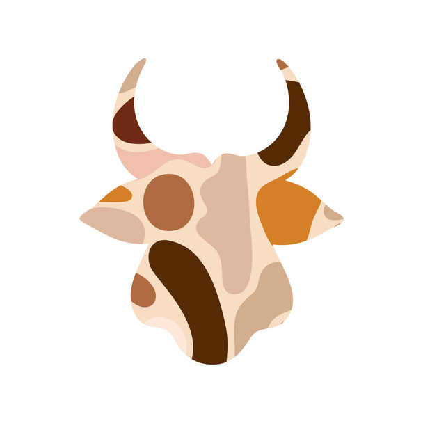 Hoofd van een stier abstract silhouet. Symbool van 2021 - Vector, afbeelding