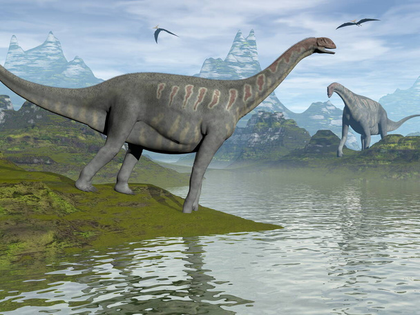 Jobaria dinosaurs - 3D render - Фото, зображення