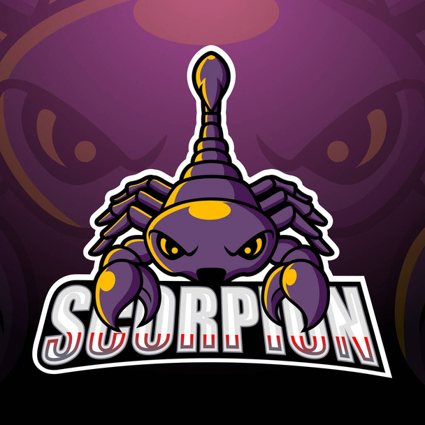 Ilustração vetorial do design do logotipo de esport mascote Scorpion - Vetor, Imagem