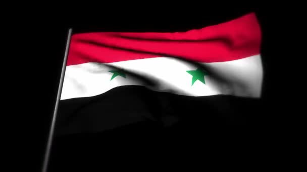 Syyrian lippu, realistinen 3D-animaatio heiluva lippu. Syyrian lippu heiluu tuulessa. Syyrian lippu. saumaton silmukka animaatio. 4K korkea laatu, 3D renderöinti - Materiaali, video