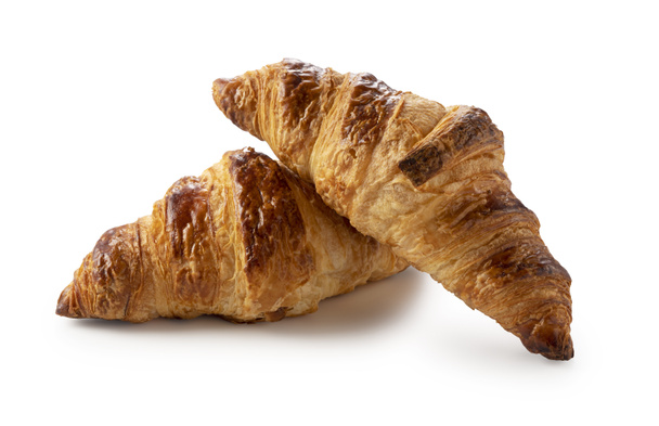 Dva croissanty na bílém pozadí  - Fotografie, Obrázek