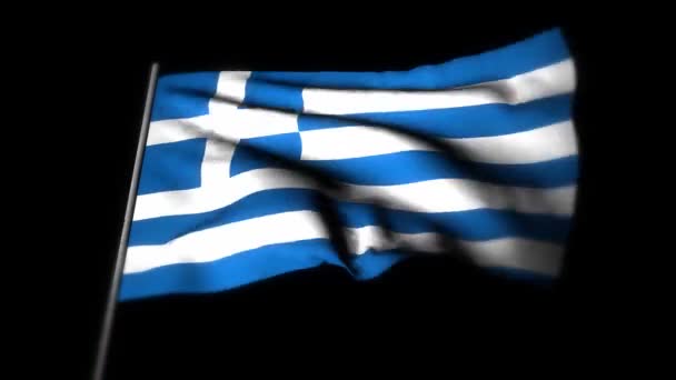 Griechenland-Flagge, Realistische 3D-Animation des Fahnenschwenkens. Die griechische Flagge weht im Wind. Nationalflagge Griechenlands. nahtlose Schleifenanimation. 4K High Quality, 3D-Renderer - Filmmaterial, Video