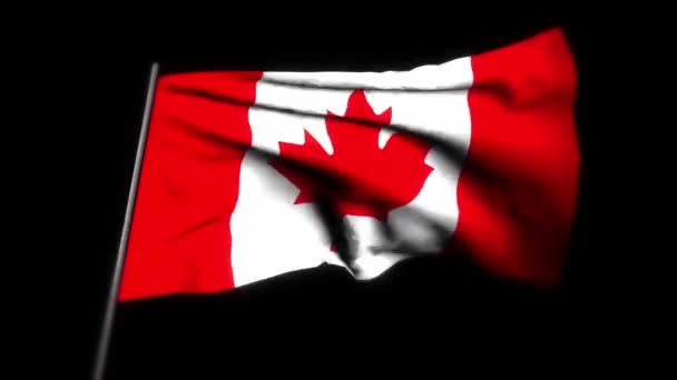 Canada flag , Realistic 3D animation of waving flag. Canada flag waving in the wind. National flag of Canada. seamless loop animation. 4K High Quality, 3D render - Footage, Video