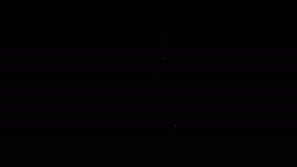 Bílá čára Laboratorní asistent ikona izolované na černém pozadí. Grafická animace pohybu videa 4K - Záběry, video