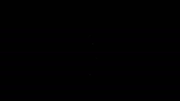 Weiße Linie Kelle Symbol isoliert auf schwarzem Hintergrund. 4K Video Motion Grafik Animation - Filmmaterial, Video