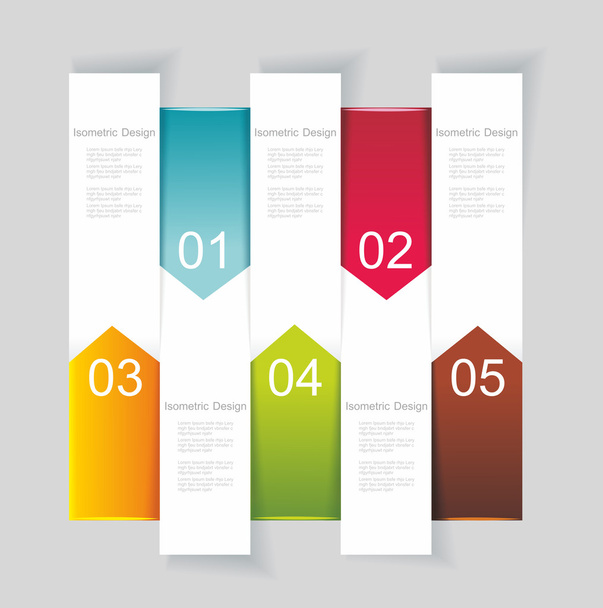 Business Design Template with color ribbon banners. - Vector, Imagen