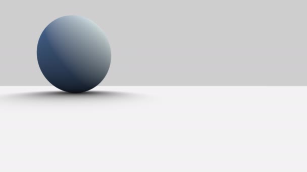 Moviéndose alrededor de una esfera de luz sombreada en un estudio de fondo de superficie blanca lisa - Metraje, vídeo