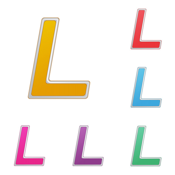 Letter L, set of colour variants, on a white background. Vector - Vector, Image