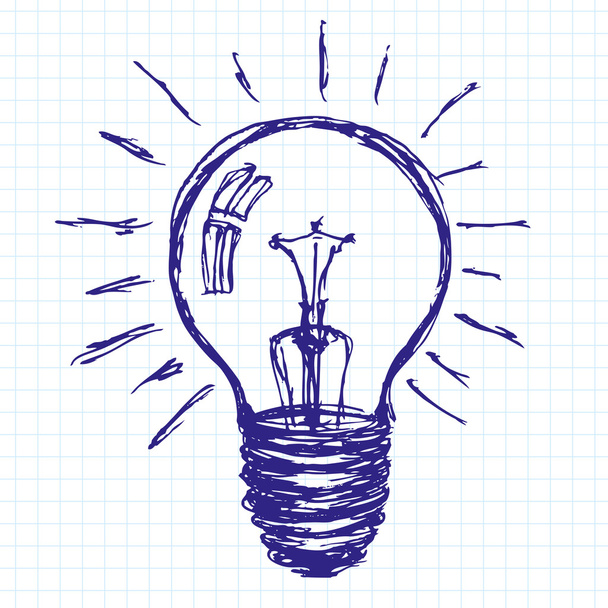 アイデア スケッチ ランプを背景 - ベクター画像